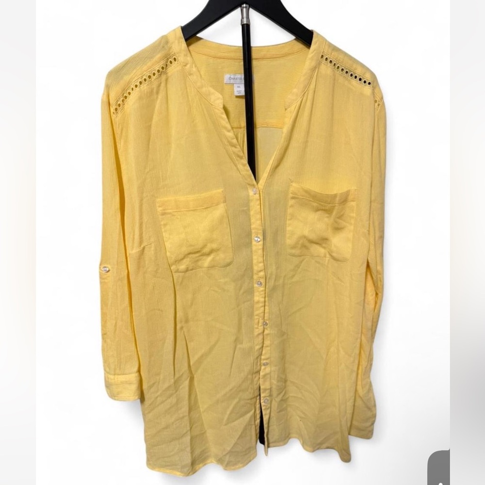 Charter Club Soft Yellow Button-Front Women’s Shirt